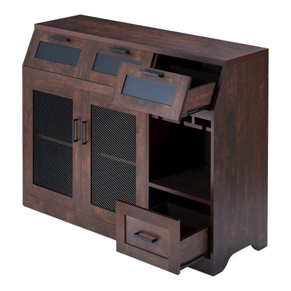 Coffman Wood Wine Storage Buffet in Vintage Walnut