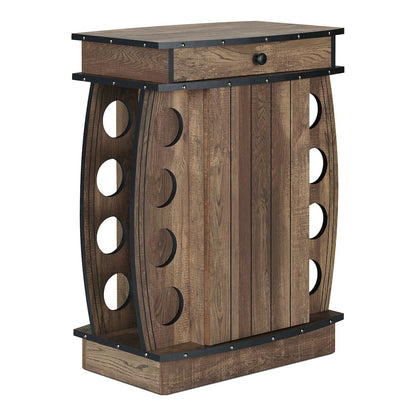 Edenz Rustic Wood 8-Bottle Wine Cabinet in Reclaimed Oak