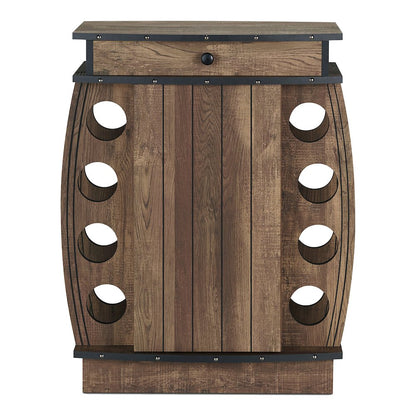 Edenz Rustic Wood 8-Bottle Wine Cabinet in Reclaimed Oak