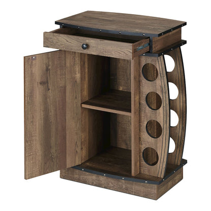 Edenz Rustic Wood 8-Bottle Wine Cabinet in Reclaimed Oak