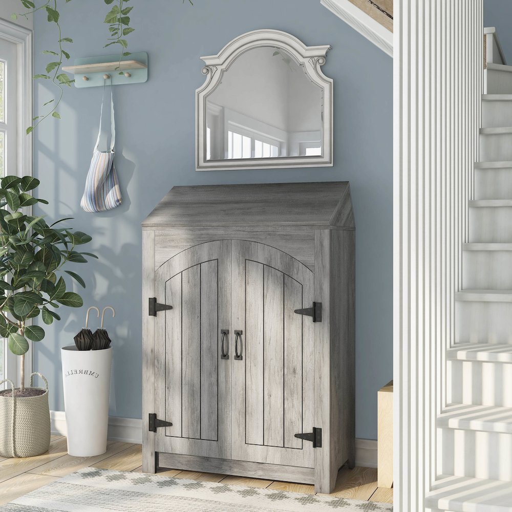 Amos 2-Door Wood Shoe Cabinet