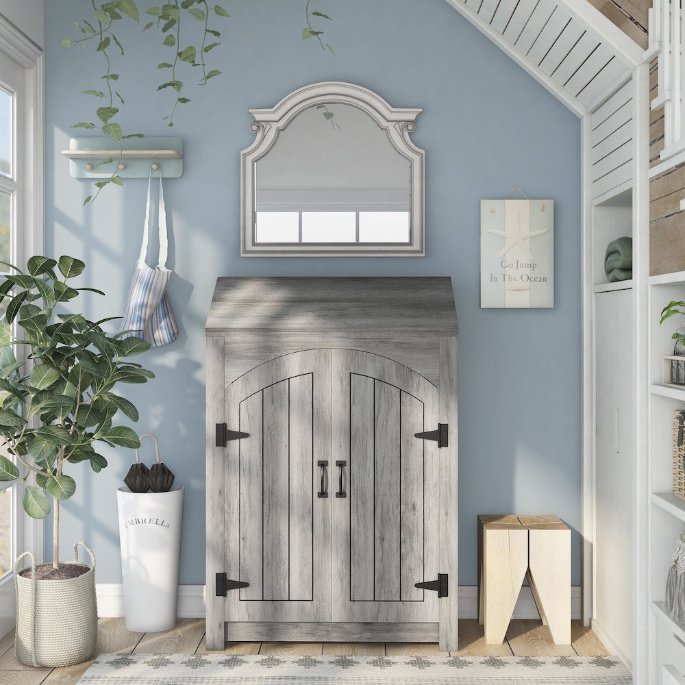 Amos 2-Door Wood Shoe Cabinet
