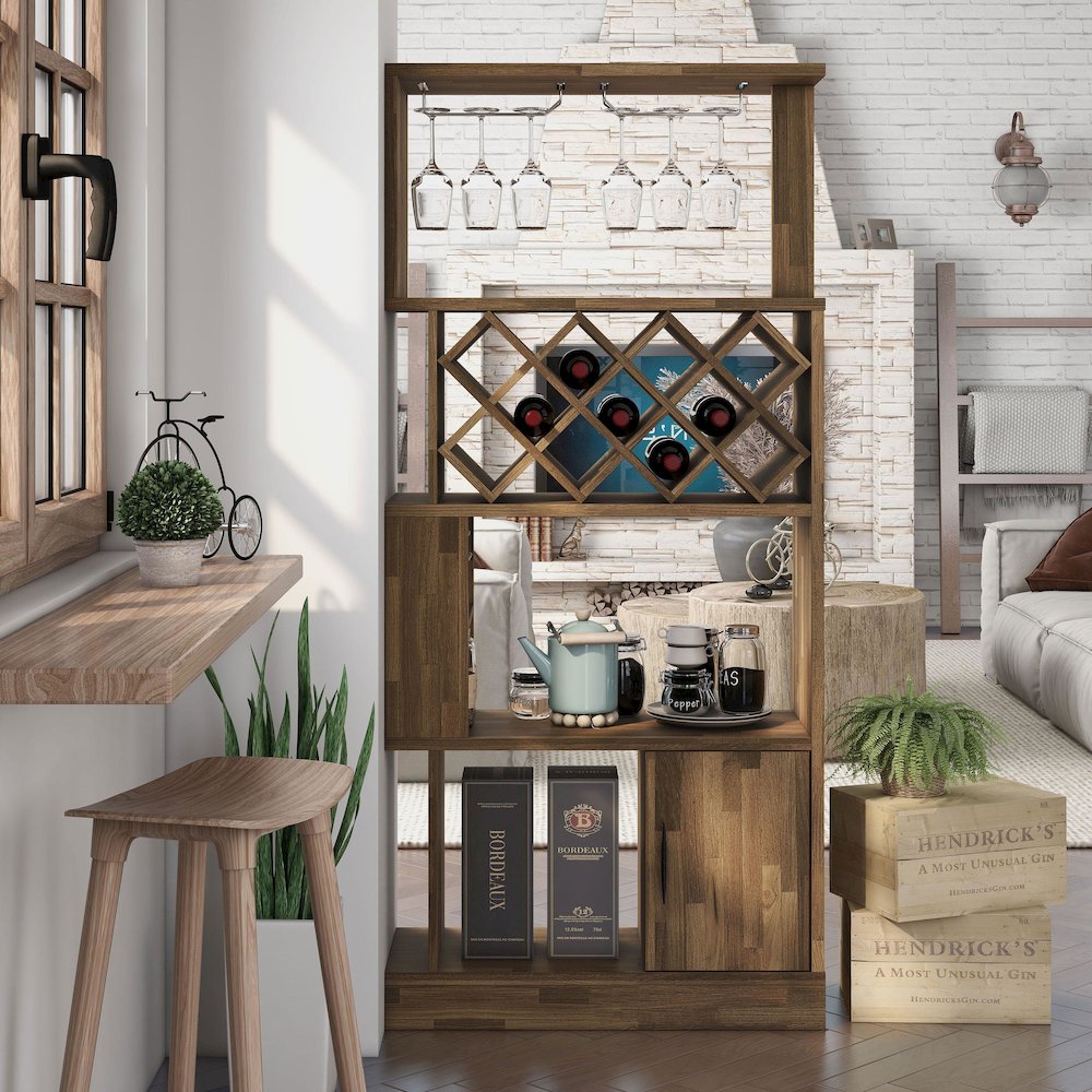 Arlo 11-Bottle Wood Wine Cabinet