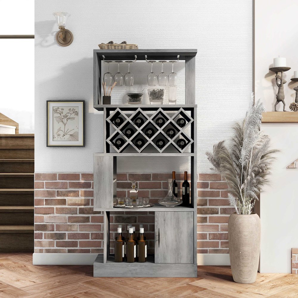 Arlo 11-Bottle Wood Wine Cabinet