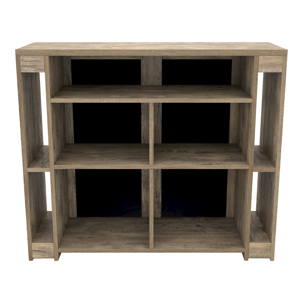 Levi Farmhouse Wood Bar Table in Weathered Oak