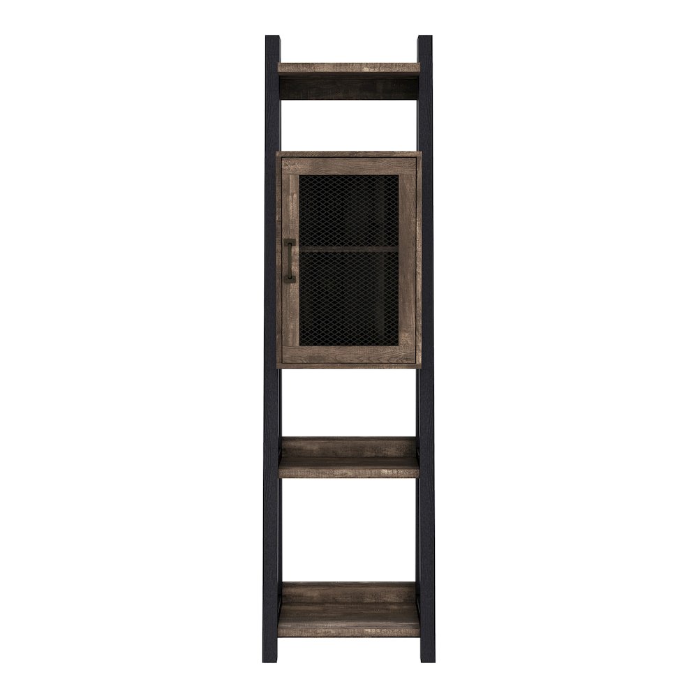 Acres Wood 6-Shelf Tower Cabinet in Brown
