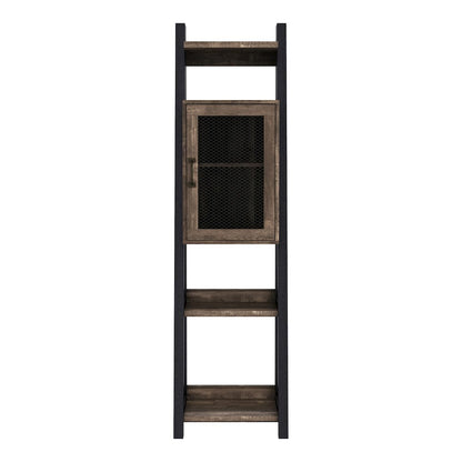 Acres Wood 6-Shelf Tower Cabinet in Brown