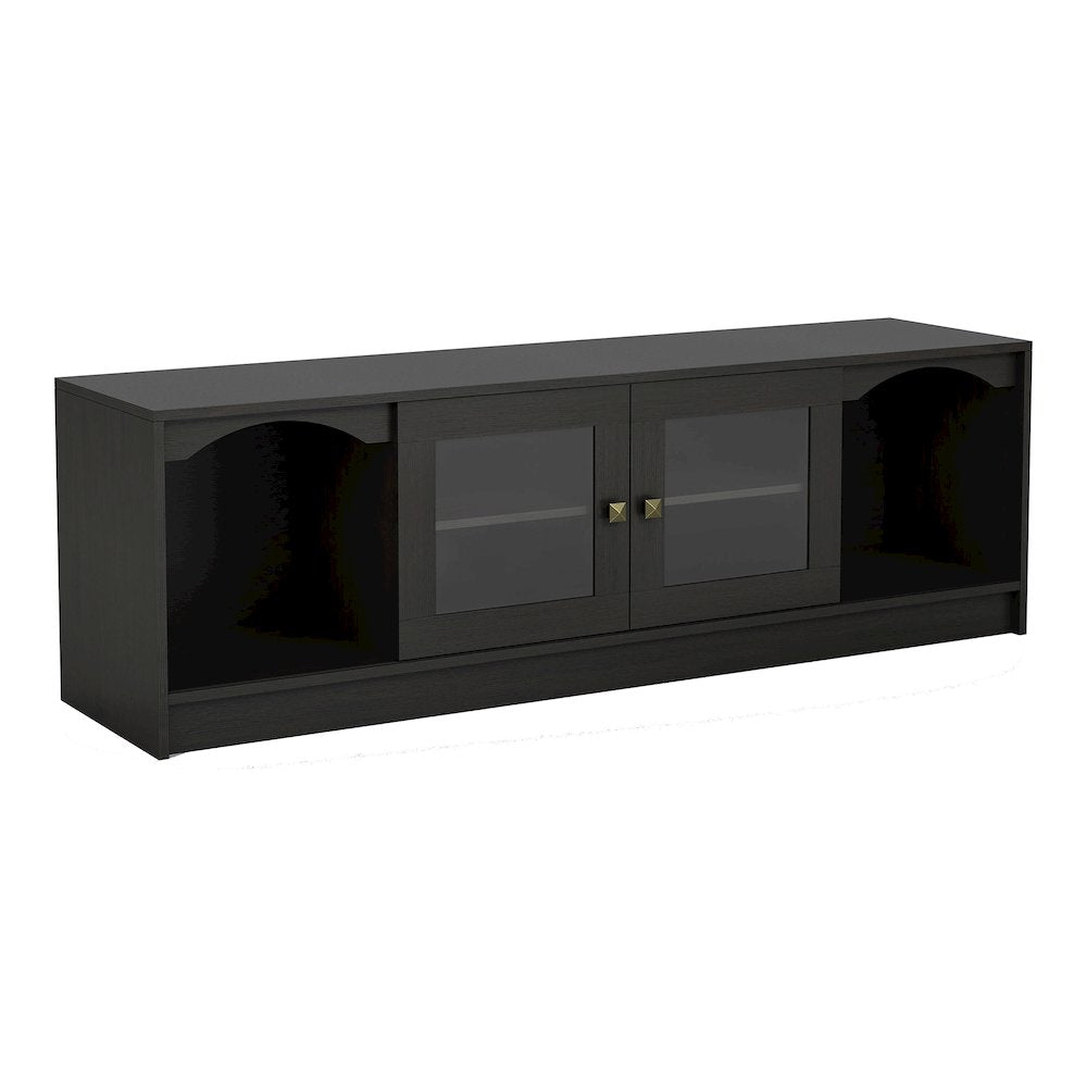 Elm Wood TV Stand with Cable Management in Espresso