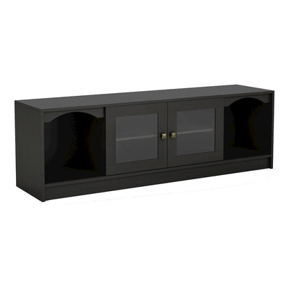 Elm Wood TV Stand with Cable Management in Espresso