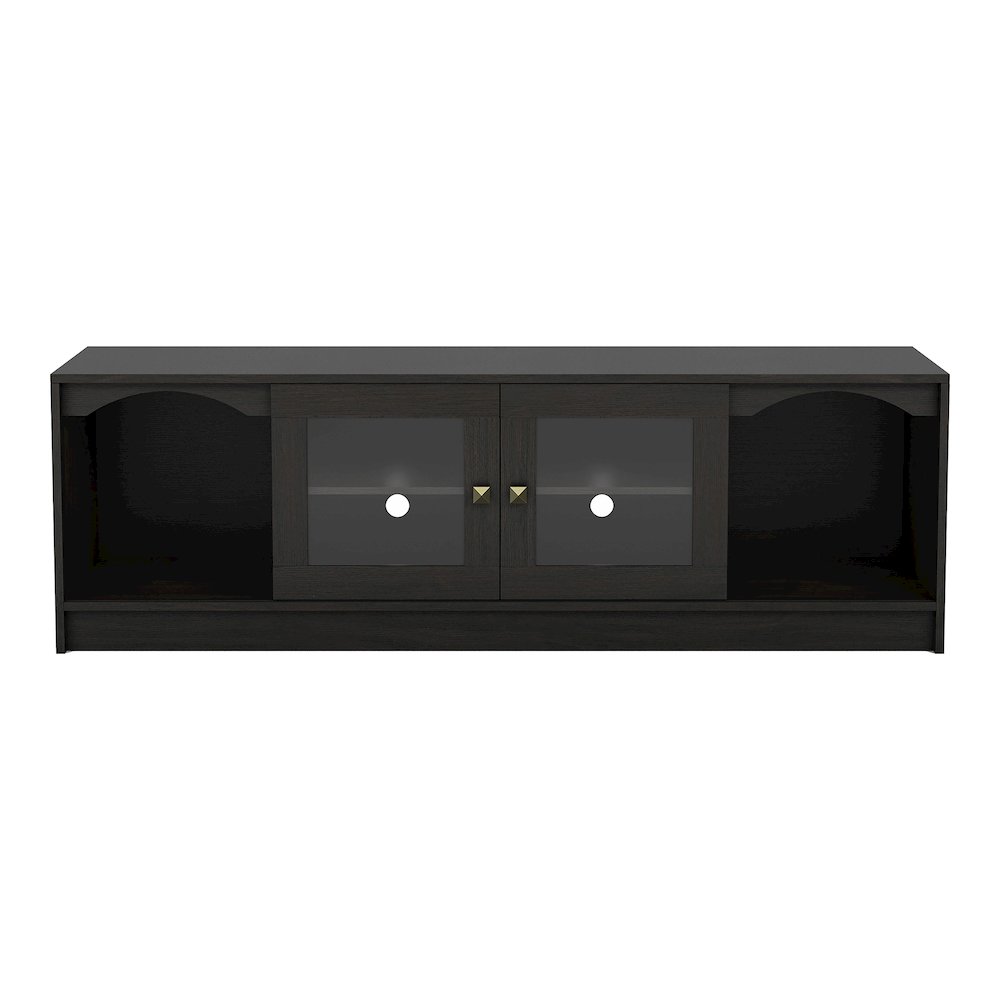 Elm Wood TV Stand with Cable Management in Espresso