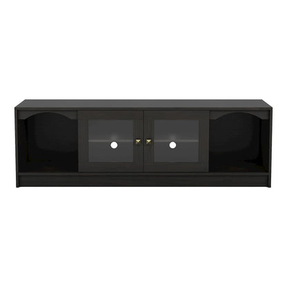 Elm Wood TV Stand with Cable Management in Espresso