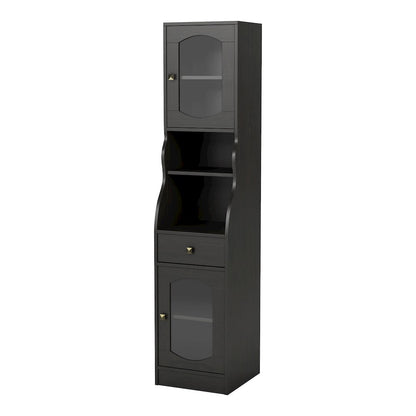 Elm Multi-Storage Wood Tower Cabinet in Espresso