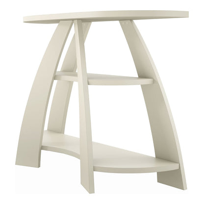 Bianca Contemporary Half Moon Wood Storage Console Table
