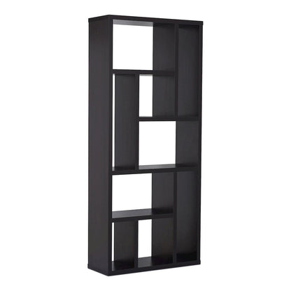 Olson Wood 9-Shelf Display Bookcase in Cappuccino