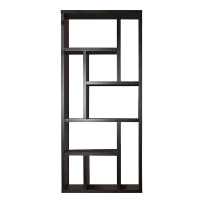 Olson Wood 9-Shelf Display Bookcase in Cappuccino