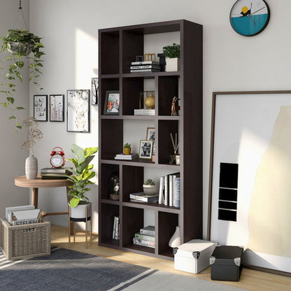 Olson Wood 9-Shelf Display Bookcase in Cappuccino