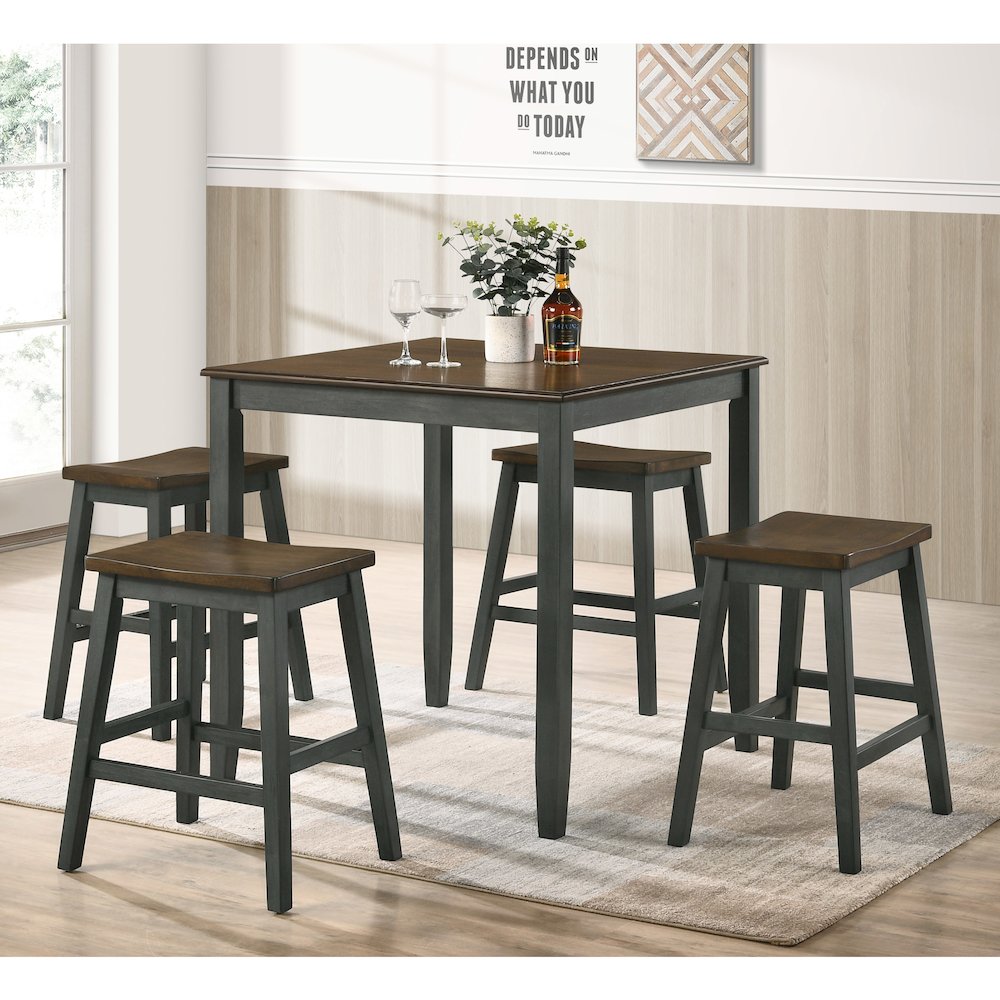 Silva Wood 5-Piece Counter Dining Set