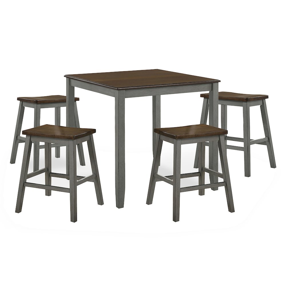 Silva Wood 5-Piece Counter Dining Set
