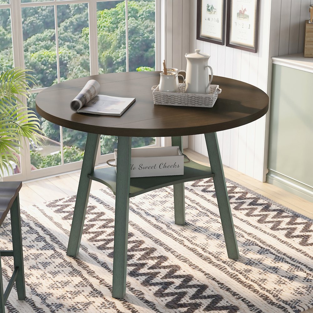 Elda Wood Drop-Leaf Counter Height Dining Table