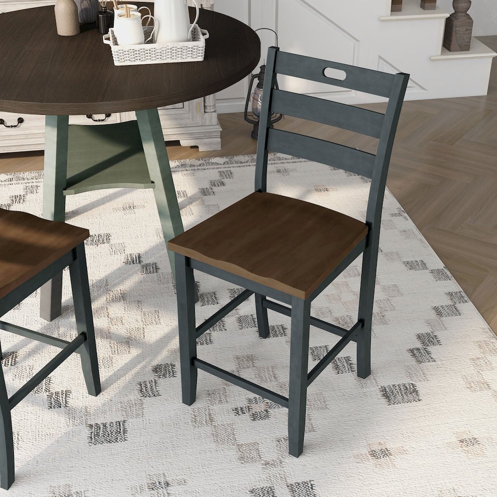 Elda Wood Counter Height Dining Chair (Set of 2)