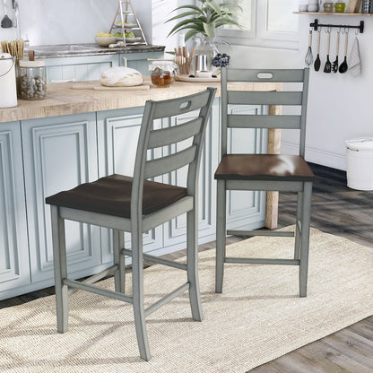 Elda Wood Counter Height Dining Chair (Set of 2)