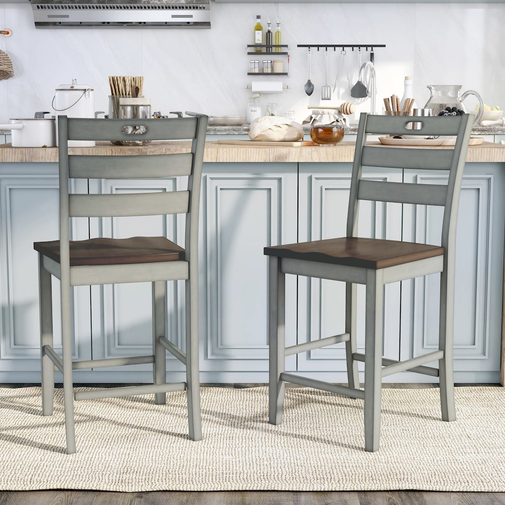 Elda Wood Counter Height Dining Chair (Set of 2)
