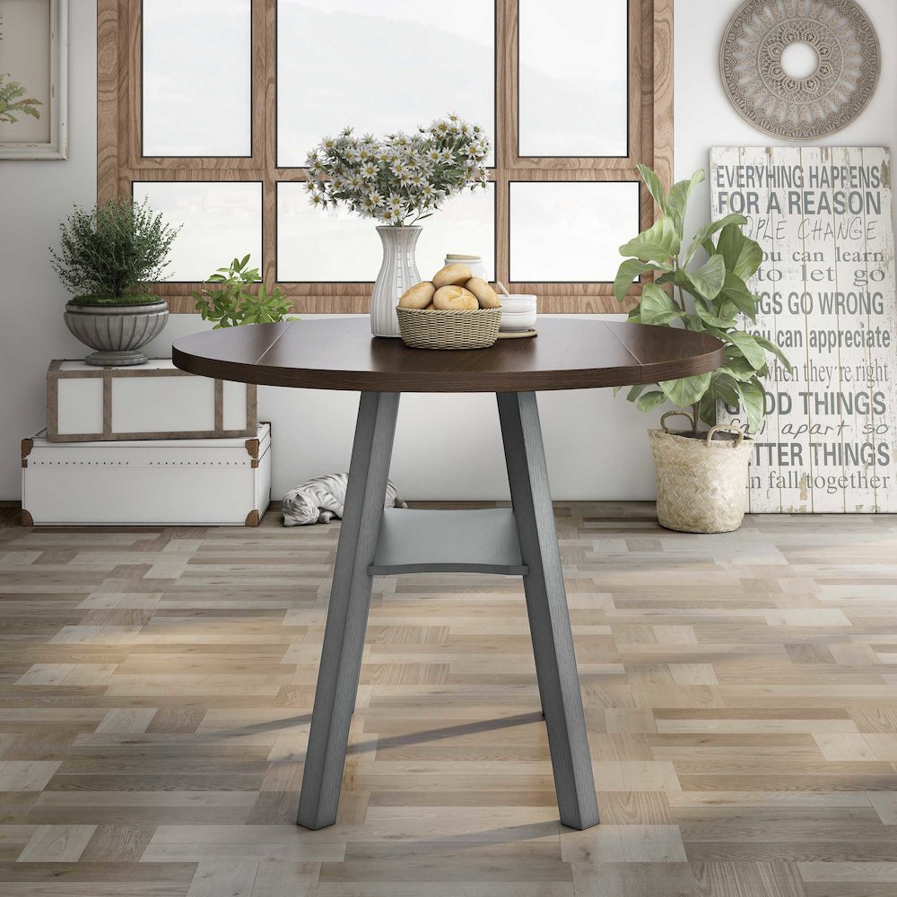 Elda Wood Drop-Leaf Counter Height Dining Table