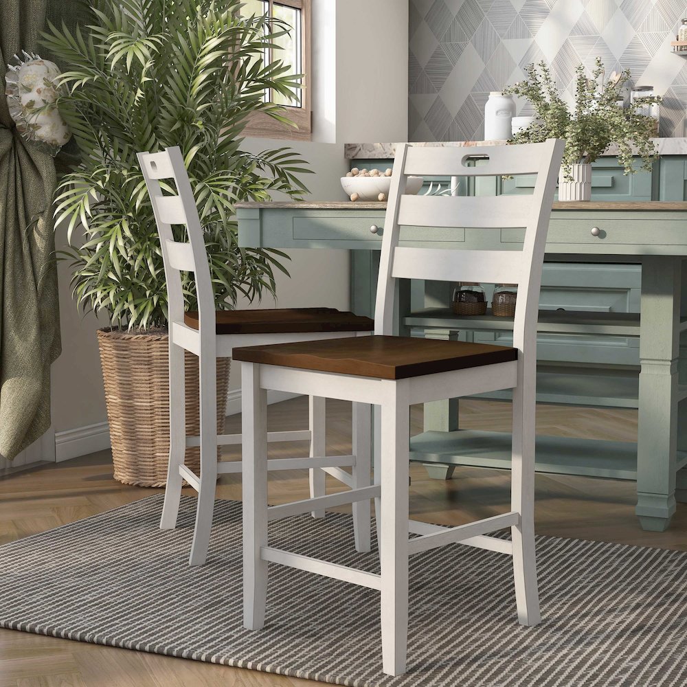 Elda Wood Counter Height Dining Chair (Set of 2)