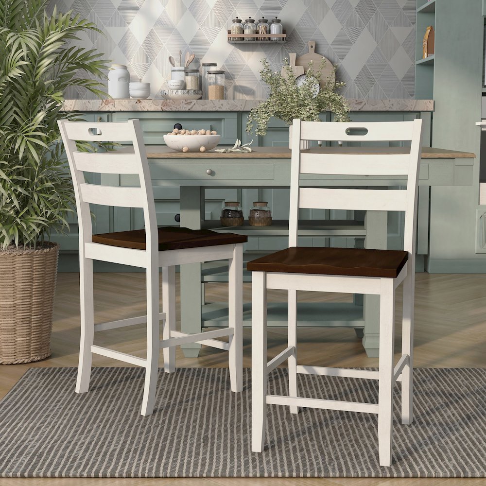 Elda Wood Counter Height Dining Chair (Set of 2)