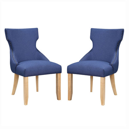 Glanz Linen Fabric Wing-Back Side Chair (Set of 2)
