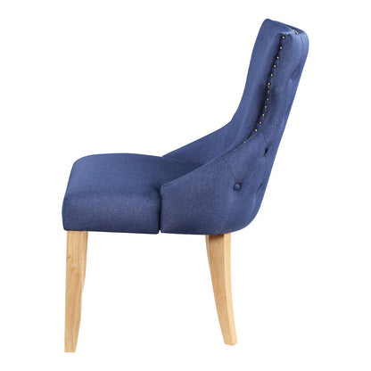 Glanz Linen Fabric Wing-Back Side Chair (Set of 2)