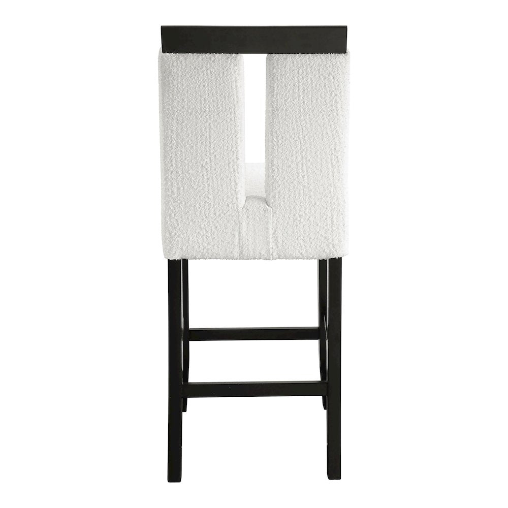 Prat Boucle Upholstered Counter Chairs in Black (Set of 2)