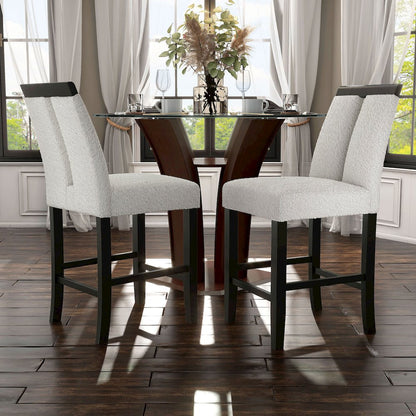 Prat Boucle Upholstered Counter Chairs in Black (Set of 2)