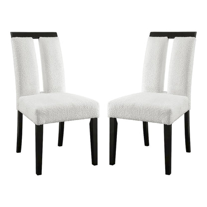 Prat Boucle Upholstered Side Chairs in Black (Set of 2)