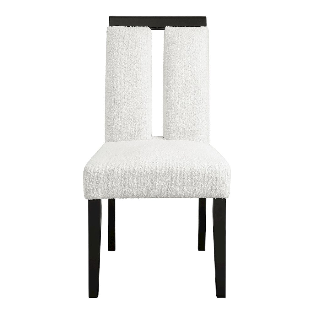 Prat Boucle Upholstered Side Chairs in Black (Set of 2)
