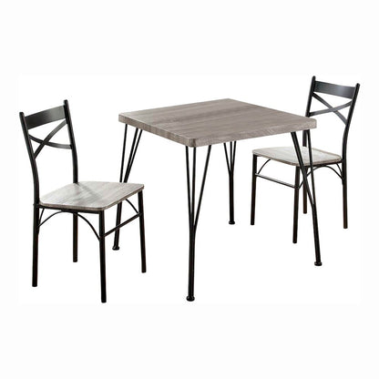 Kelle Transitional Metal 3-Piece Dining Set