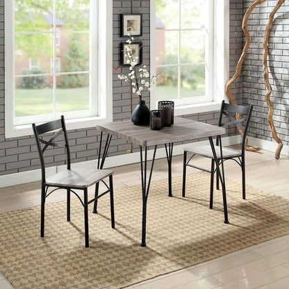 Kelle Transitional Metal 3-Piece Dining Set