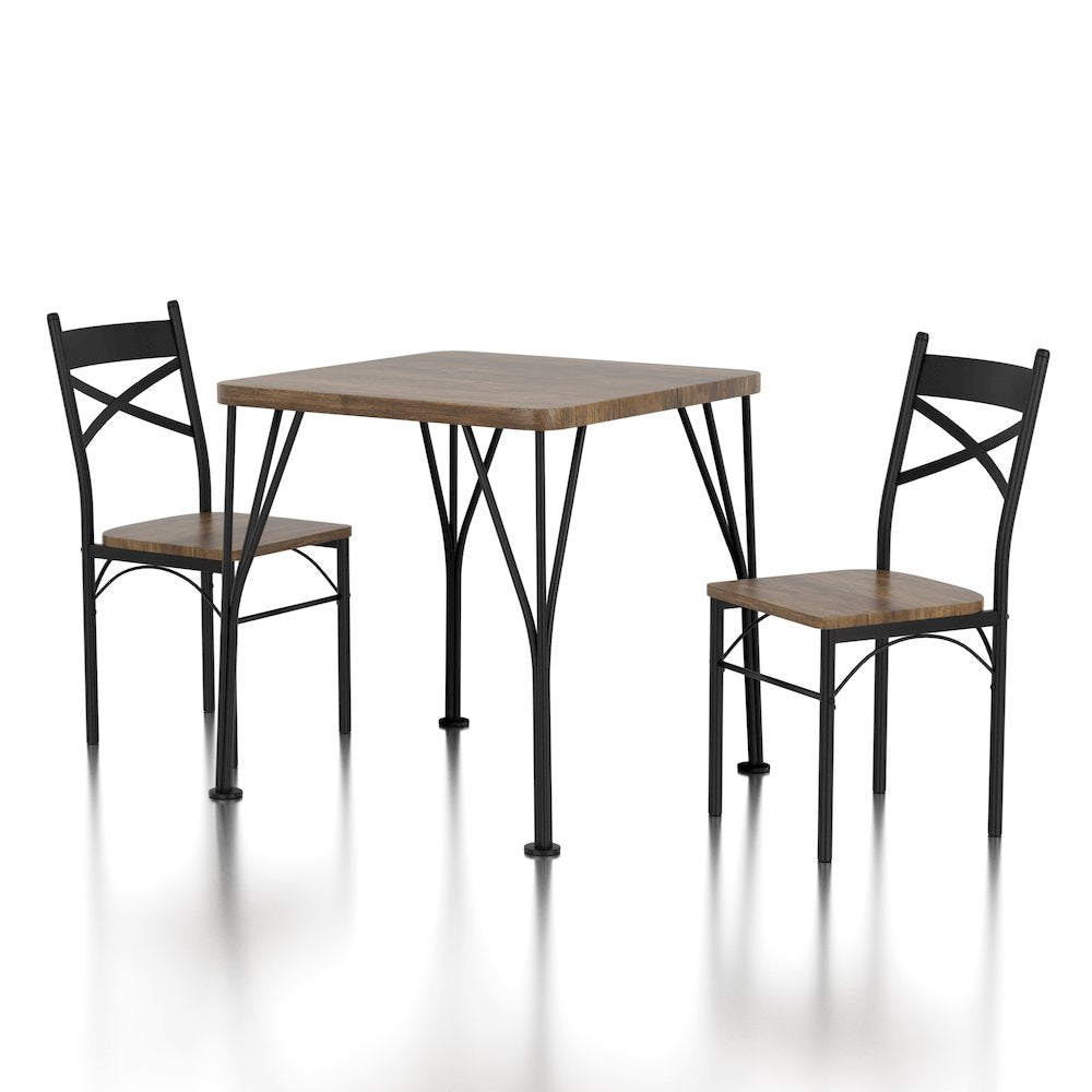 Kelle Transitional Metal 3-Piece Dining Set
