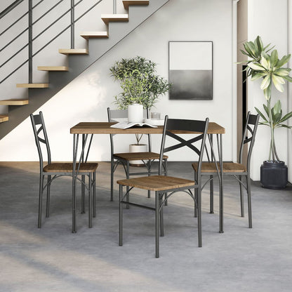 Kelle Transitional Metal 5-Piece Dining Set in Dark Bronze