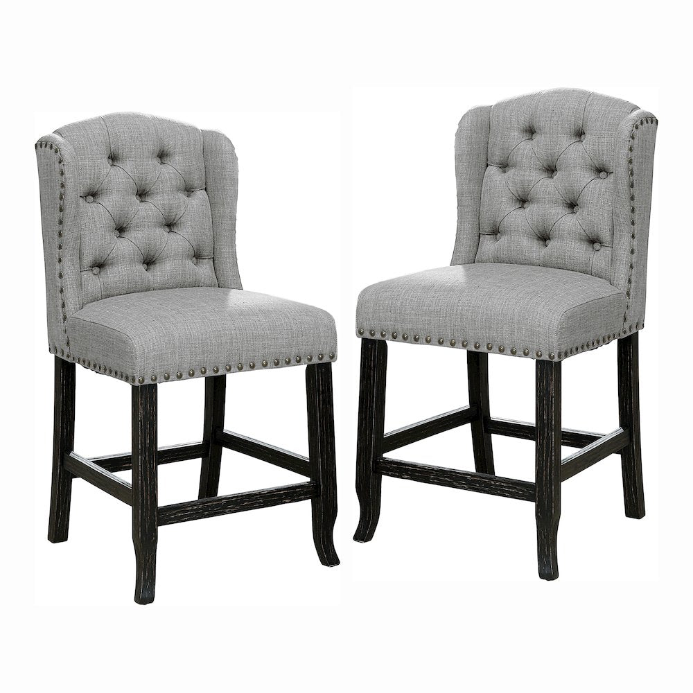 Sinuata Fabric Wingback Counter Chair (Set of 2)