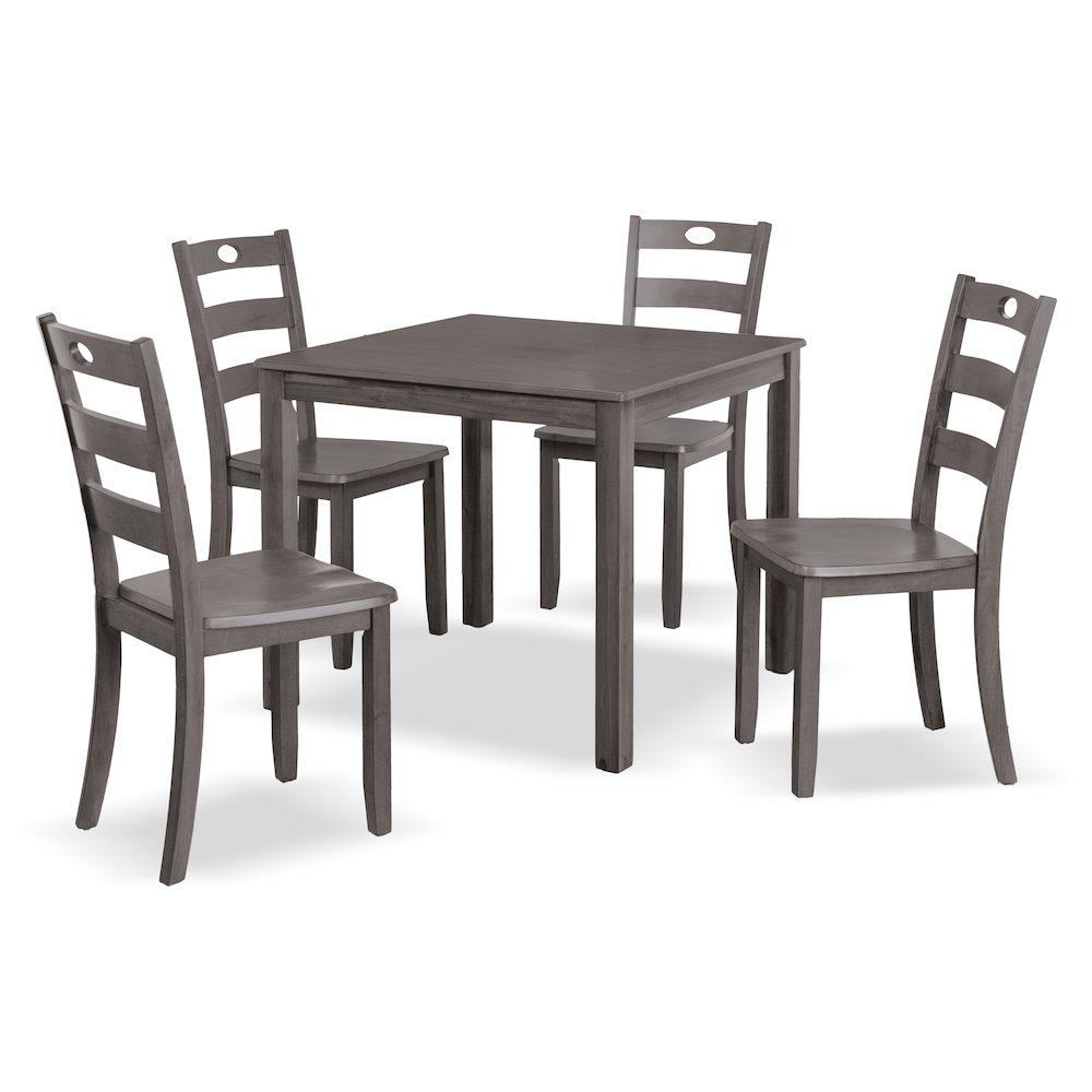 Haarven Wood 5-Piece Dining Table Set, Grey