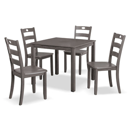 Haarven Wood 5-Piece Dining Table Set, Grey