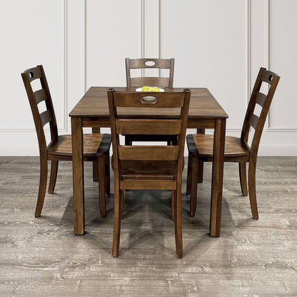 Haarven Wood 5-Piece Dining Table Set, Brown