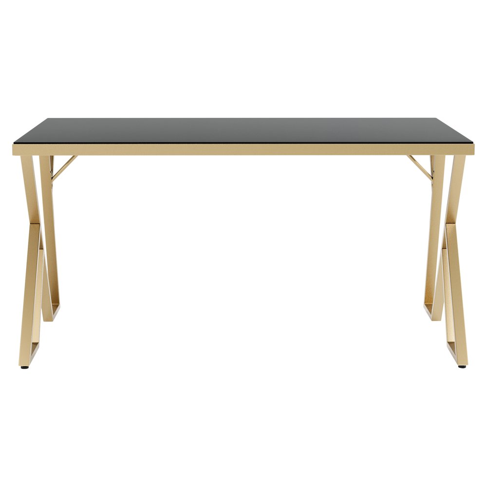 Egala Modern Black Glass Top Dining Table