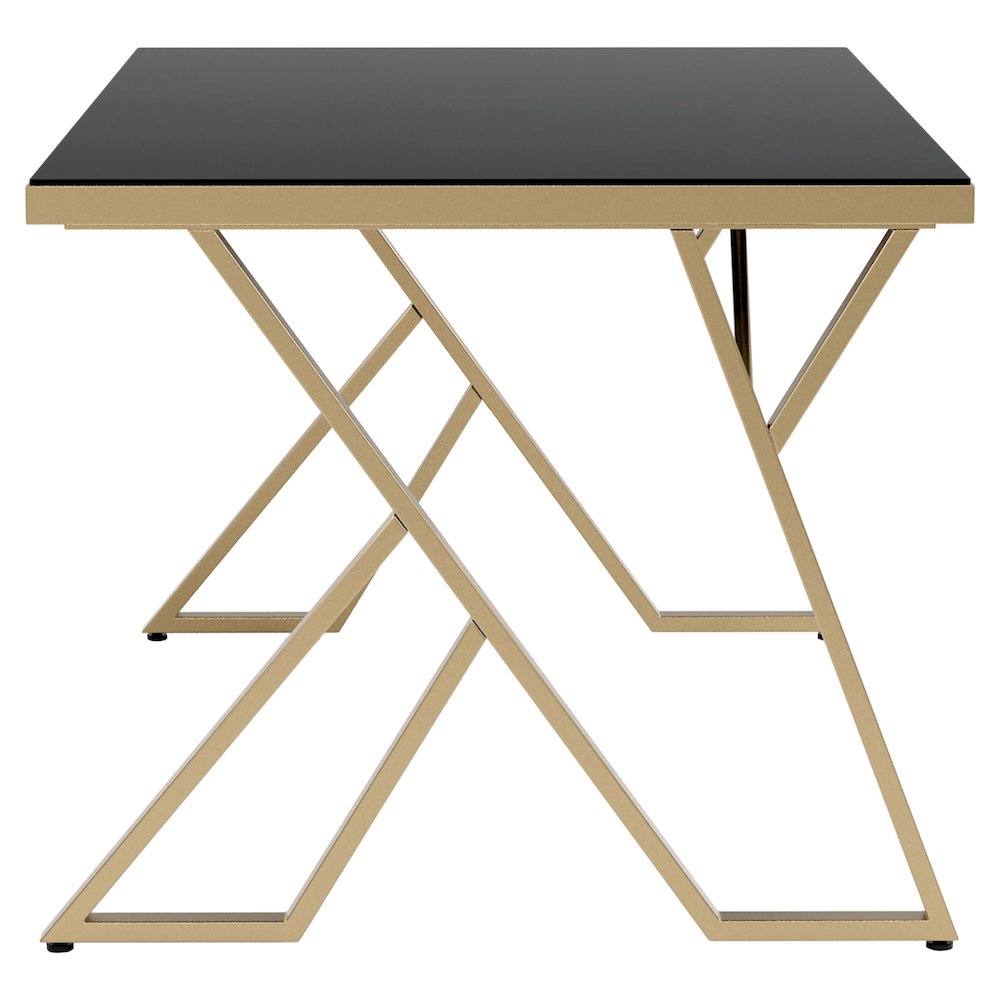 Egala Modern Black Glass Top Dining Table