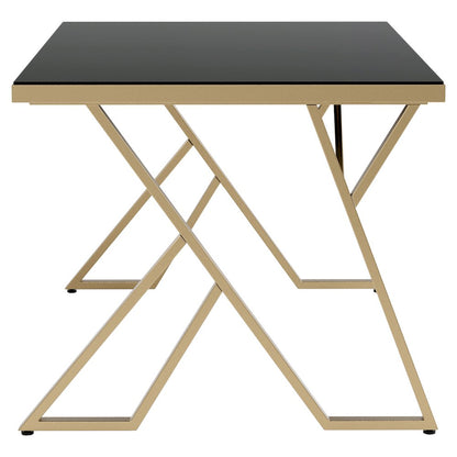 Egala Modern Black Glass Top Dining Table