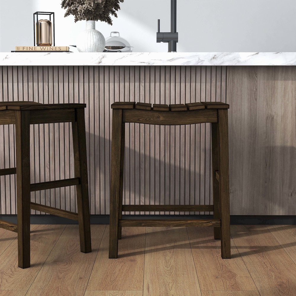 Niem Wood Counter Height Stools (Set of 2)