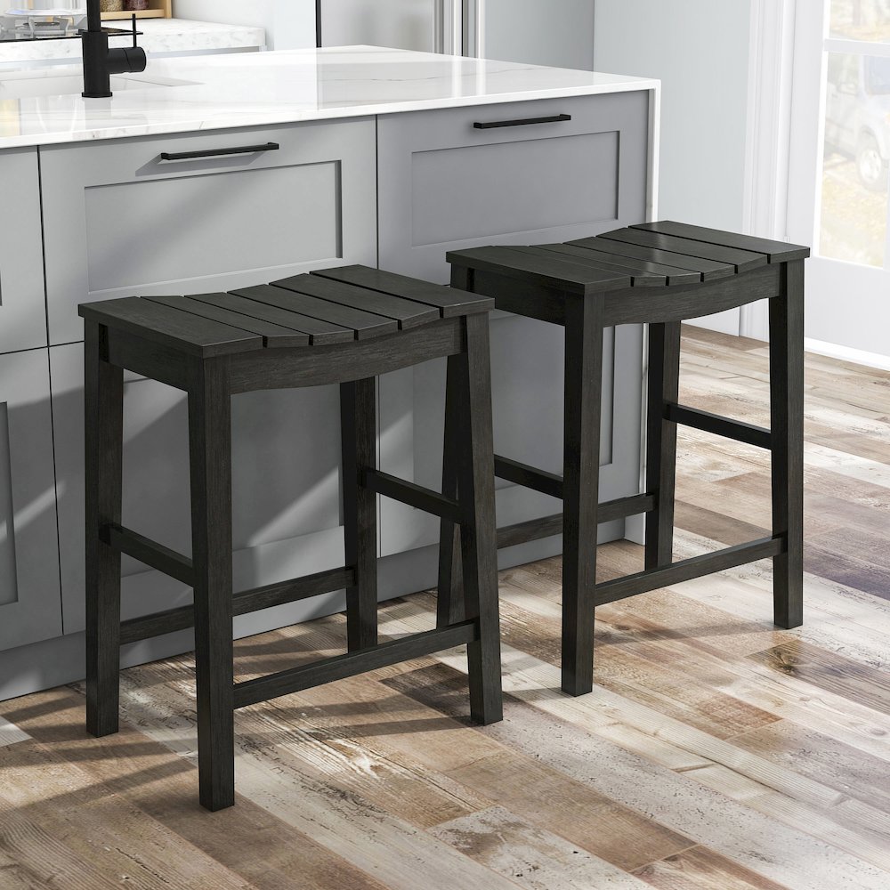 Niem Wood Counter Height Stools (Set of 2)