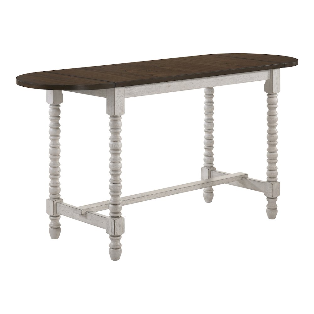 Birch Wood Counter Height Table With Drop Leaf in Walnut