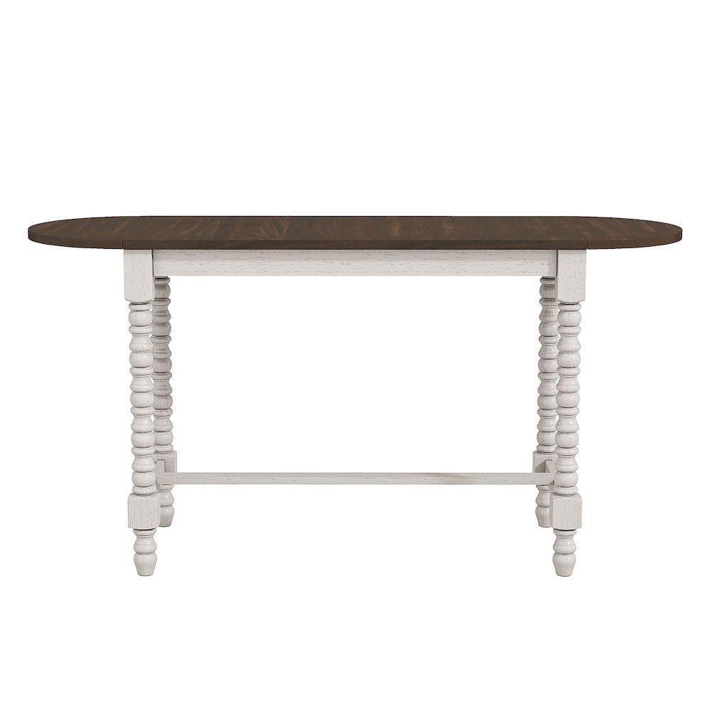 Birch Wood Counter Height Table With Drop Leaf in Walnut